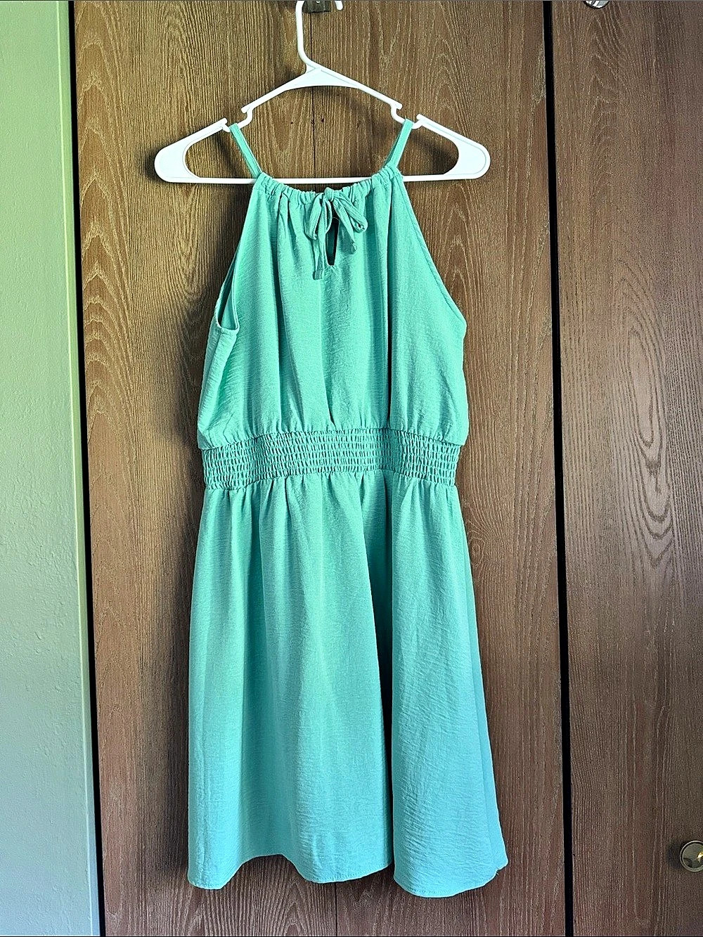 No Boundaries Blue/Green Halter Mini Dress Size Medium